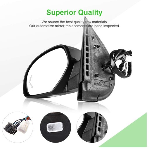 Espejo del lado del conductor SCITOO plegable con memoria de senal de giro calefactado y cromado para 2007 2008 2009 2010 2011 2012 2013 para Chevy Silverado para GMC Sierra 1500/2500 HD/3500 HD - Imagen 2
