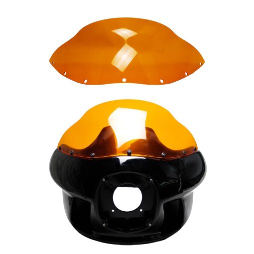 Parabrisas PMMA POWERAJAMES para Harley Davidson Dyna Street Bob Low Rider Sport Glide Road King con carenado FXRT (PMMA Naranja)