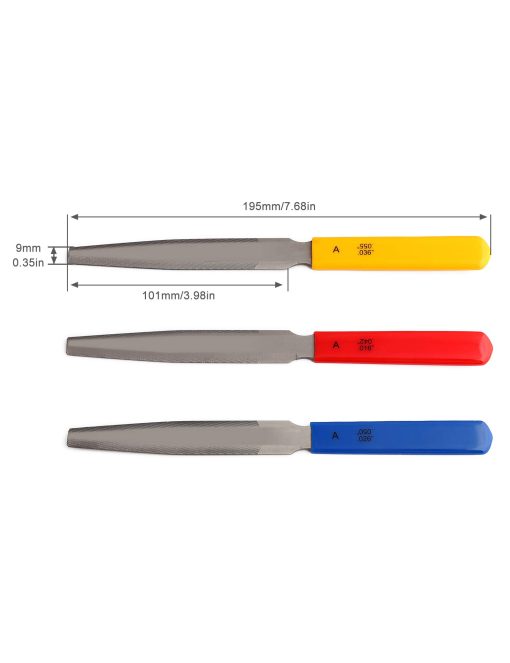 Juego de Limas de Ranurado de Tuerca Doble Filo en Tapered Rubatone Juego de Limas de Ranurado de Tuerca para Guitarra Acustica Herramientas de Luthier Set de 3Pcs. - Imagen 5