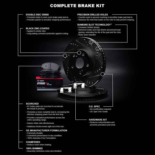 Kit de Frenos Traseros y Discos R1 Concepts | Pastillas de Freno Traseras | Discos y Pastillas de Freno | Pastillas de Freno y Discos OEp optimos | Kit de Hardware | compatible con Hyundai Ioniq 2013-2022; Kia Niro, Optima - Imagen 3