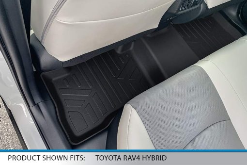 Juego de tapetes para piso SMARTLINER a la medida para 2 filas color negro compatible con Toyota Rav4 Hybrid 2019-2022 - Imagen 4