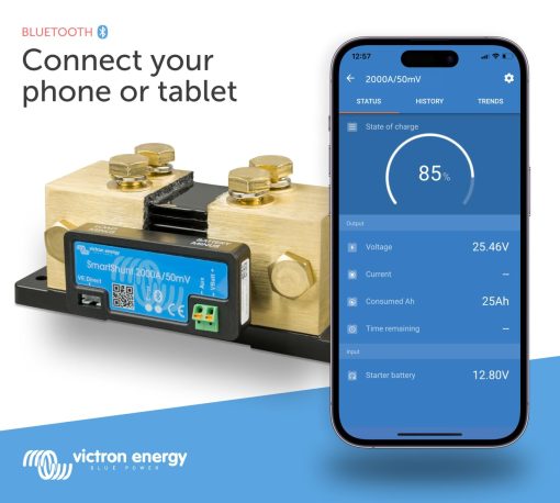 Victron Energy SmartShunt Monitor de bateria de 2000 amperios (Bluetooth) - Imagen 2
