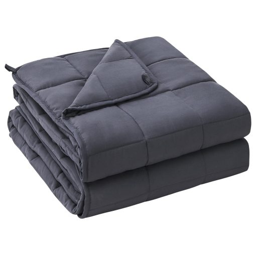 Manta ponderada Yescool para adultos (20 lbs, 88? x 104?, Gris) Manta pesada refrigerante para dormir perfecta para 190-210 lbs, Tamano Queen, Manta transpirable con cuentas de vidrio premium, Lavable a maquina - Imagen 2