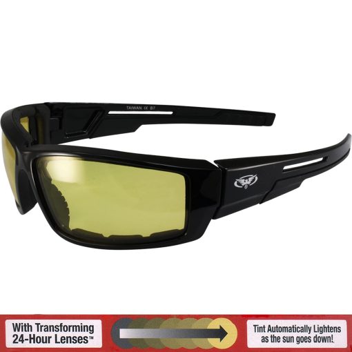 Conjunto de 2 Gafas de Sol para Motocicleta Global Vision Sly 24-Hour Amarillo a Humo y Humo a Transparente Lentes Fotocromaticos - Imagen 7