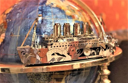 Modelo de Titanic perdido en el mar a escala de acero inoxidable Time 3D de METAL-TIME | Creaciones hechas a mano con tecnologia patentada | Decoracion unica coleccionable | Set de construccion DIY Puzzles - Imagen 4