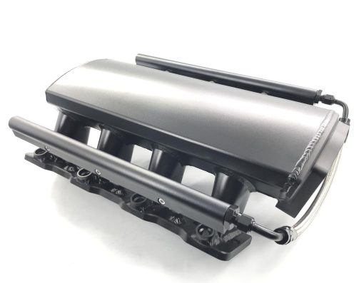 Colector de admision de perfil bajo LS1 LS2 LS6 de 102mm con puerto de sensor MAP y riel de combustible (Negro) - Imagen 4