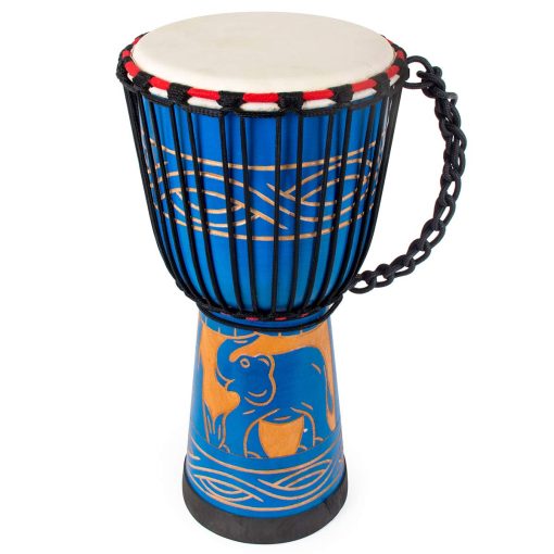 Tambor Djembe Africano lotmusic, 9.5'' Tambor de Congo de Caoba Tallado, Tambor Profesional Bongo con Parche de Cabra