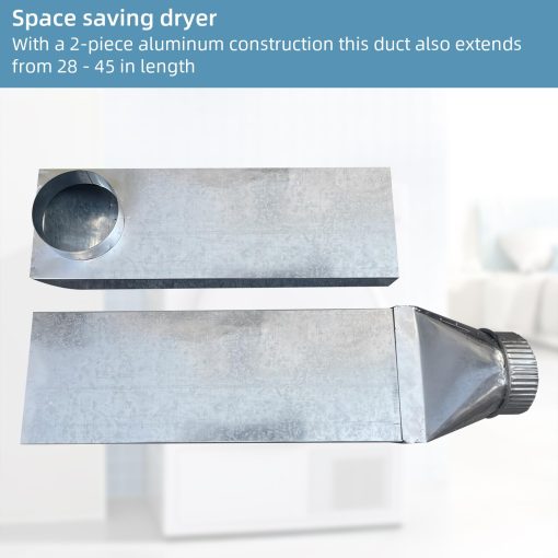 OCZWV UD48S 4" Tubo de ventilacion de secadora en aluminio con salida recta de 90 grados y entrada recta para Dundas Jafine 28in A 45 in.Tubo de ventilacion de secadora de aluminio ajustable para ahorrar espacio con salida recta - Imagen 4