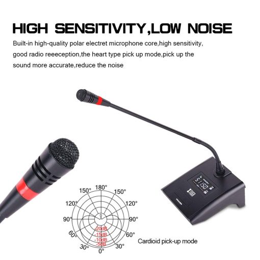 Sistema de Microfono de Gooseneck Profesional de 8 Canales UHF XTUGA CM280 para Conferencias Grandes Micros de Mesa Frecuencia Fija Super-Bajo Ruido de Fondo (Frecuencia A) - Imagen 4