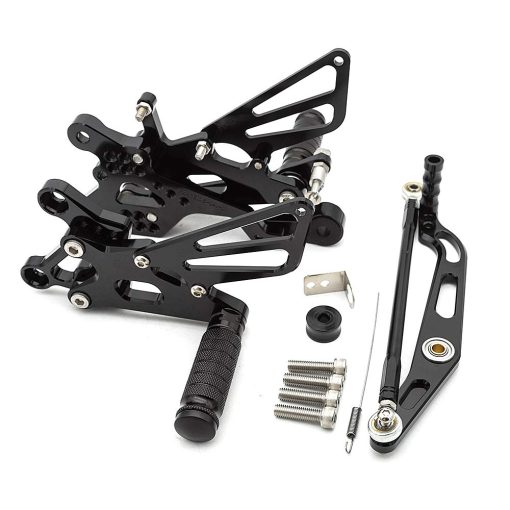 PROCNC Front Rearsets Reposapies Motocicleta Reposapies Juego de Reposapies Ajustables Enteros Conjunto de Frenos y Pedales de Cambio en Negro para Yamaha YZF R6 R6S 2006-2020 - Imagen 4