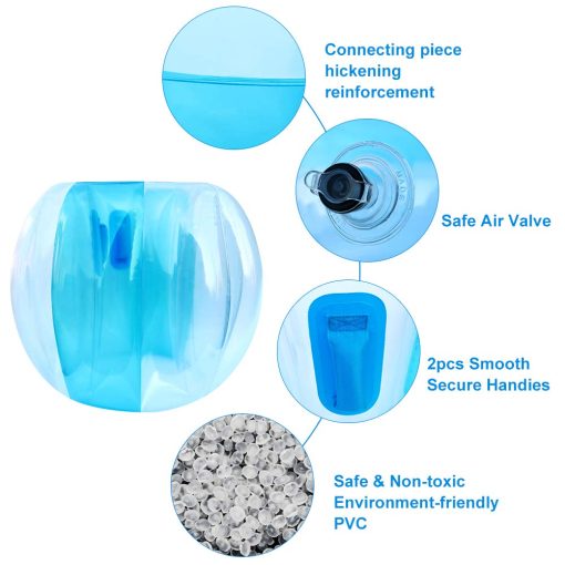 Set de 2 Bolas Gigantes de Hamster para Ninos y Adultos, Bola de Zorb Inflable para Futbol Burbuja para Exterior, Patio, Parque, 47 Pulgadas - Imagen 2