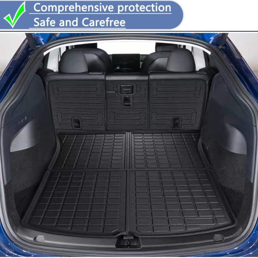 Tapete para Piso modelo Y ï¼† Almacenamiento ï¼† Respaldo ï¼† Forro de Carga Compatible con Modelos Tesla Modelo Y de 5 Asientos 2020 2021 2022 2023, Proteccion para Todo Clima, Juego Personalizado Antideslizante Resistente al Agua 3D - Imagen 2