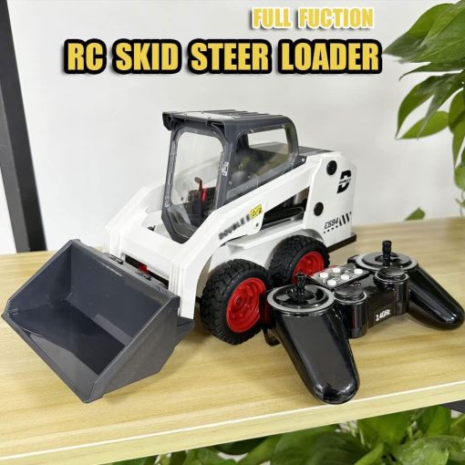 FANXMF RC Skid Steer Loader 1/14 11 Canal Control Remoto Bulldozer Oruga con Luces Sonido 2.4G Funcion Completa Cargadora Frontal Tractor Excavadora Juguetes Vehiculo Construccion Camion Ingenieria - Imagen 3