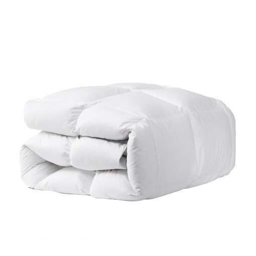 Edredon de plumas de ganso de lujo 100% algodon 750FP tamano queen 50 oz, inserto mullido de edredon para todas las estaciones, calidez media ultra suave coleccion de edredones de hotel (Blanco, 90x90 pulgadas) - Imagen 8