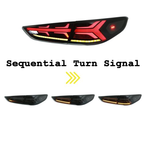 Luces traseras LED Ingenuity Time para Hyundai Sonata 2018 2019 Animacion de inicio DRL Indicador secuencial Lampara trasera Ensamblaje (NEGRO) - Imagen 3