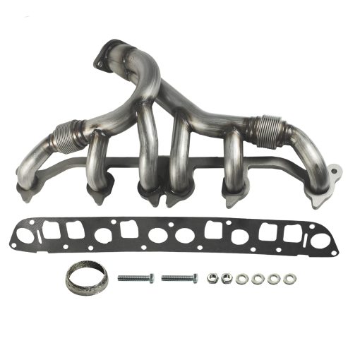 JDMSPEED Nuevo Kit de Colector de Escape de Acero Inoxidable y Junta de Reemplazo para Grand Cherokee Wrangler 4.0L Reemplazo para Jeeps Seleccionar 1991-1999 (Motor 4.0L Solamente) Sustituye 33007072, 4883385