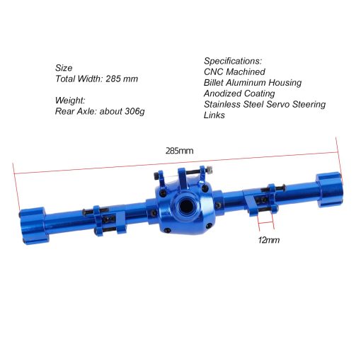 Carcasa de Eje Trasero de Aluminio RZXYL para Coche de Escalada RC 1/6 Axial SCX6 JLU Wrangler (Azul) - Imagen 2