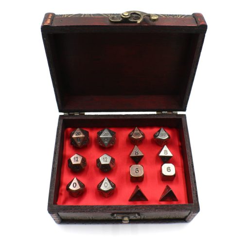 Sets de Dados de Metal para Juegos de Mesa de Rol con Cofre de Almacenamiento - Imagen 2