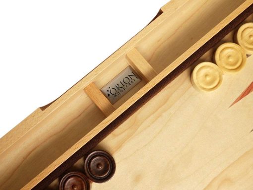 Juego de Backgammon de Madera de Olivo Burl de 15 pulgadas - Tablero de Chapa de Madera con Campo de Madera Incrustada - Imagen 4