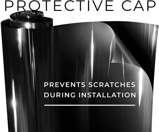 VViViD+ Ultra Gloss Pelicula de Vinilo Negro Brillante para Coche Rollo de Pelicula de Repuesto de Pintura Premium con Tecnologia de Liberacion de Aire Nano, Forro Protector Estirable, Autoadhesivo, Interior Exterior (14ft x 5ft, Negro) - Imagen 4
