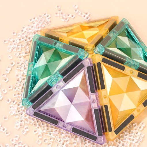tutuebobe 100Pcs Magnetic Tiles - Bloques de Construccion Magneticos de Diamante - Set de Construccion STEM para Ninos - Imagen 5