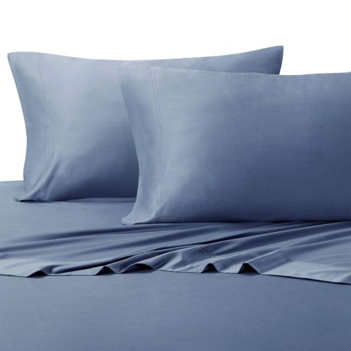 Juego de sabanas de lujo Royal Hotel Bedding, suaves y sedosas, mezcla de viscosa de bambu y algodon, 100% de mezcla de lujo, 60% viscosa hecha de bambu y 40% sabanas de algodon, tamano King dividido superior, Periwinkle