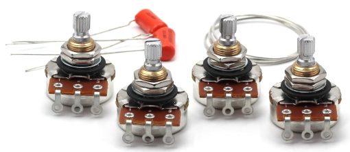 (4x) Potenciometros de audio Bourns 500K SHORT SPLIT Shaft + (2x) Capacitores Orange Drop .022uf - Para Guitarra Electrica