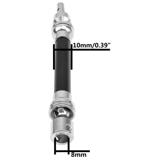 4Pcs ShareGoo Eje de Transmision Delantero Trasero CVD con Adaptador Hexagonal Compatible con 1/8 Arrma Typhon 4x4 3s BLX y Typhon 550 Mega Piezas de Actualizacion para Coche RC (Negro) - Imagen 6