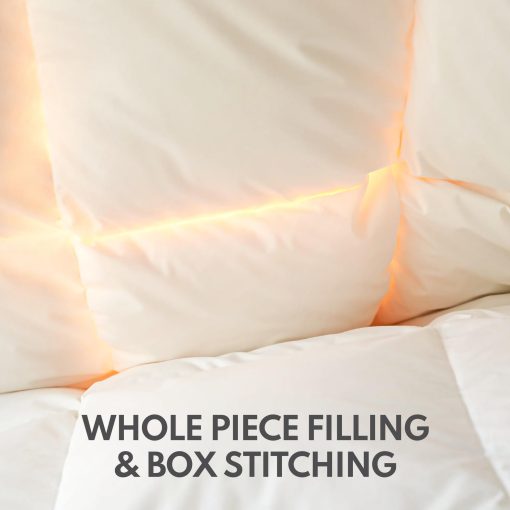 HEYCUZI Edredon King Size - lujoso edredon insertable para todas las estaciones, ligero y ultra suave, relleno de plumas de 750 fill premium, con 8 esquinas con trabas (270x230 cm - blanco) - Imagen 6