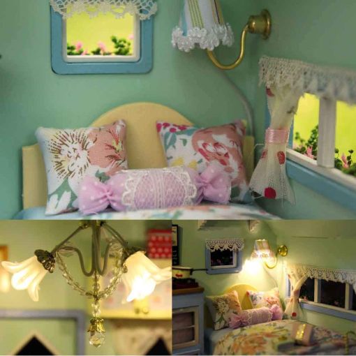 MAGQOO Casa de Munecas de Madera con Muebles Kit de Casa de Munecas DIY Kit de Casita con Control de Voz y Movimiento Musical Escala 1:18 Idea Creativa (Viaje en el Tiempo) - Imagen 4