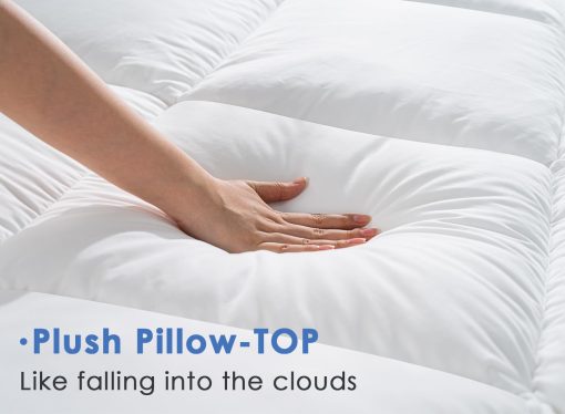 Topper de Colchon Marine Moon King, Colchon Suave de Lujo, Grueso Extra de Alta Calidad de Hotel Relleno de Alternativa de Plumas, Los Toperes de Colchon Mas Esponjosos y Suaves para el Dolor de Espalda - Imagen 2