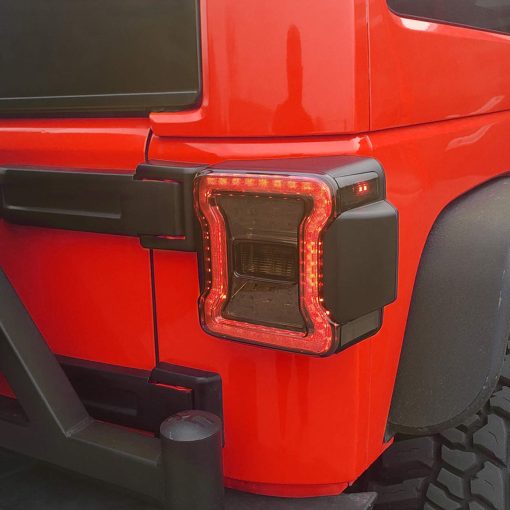 Luces traseras de lentes ahumados LED para Jeep Wrangler JK/JKU 2007-2018, Luces traseras con apariencia JL con funciones de Luz de marcha, Luz de freno, Luz de giro y Luz de reversa, Par - Imagen 6