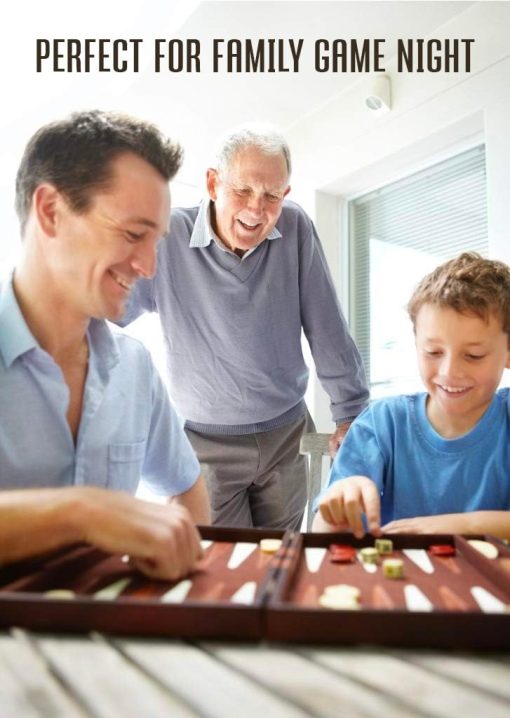 Juego de Backgammon de Get The Games Out - Estuche clasico de juego de mesa - Mejor guia de estrategia y consejos - Disponible en tamanos pequeno, mediano y grande (Rojo, Mediano) - Imagen 6