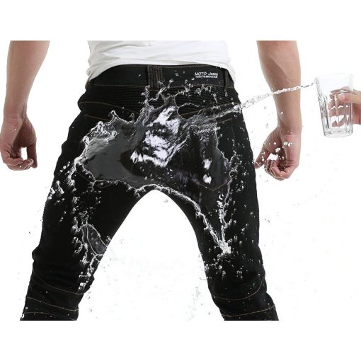 Pantalones de moto para hombres Takuey 2019 impermeables de motocross con 4 X rodilleras y protectores de cadera (XL, Negro) - Imagen 2