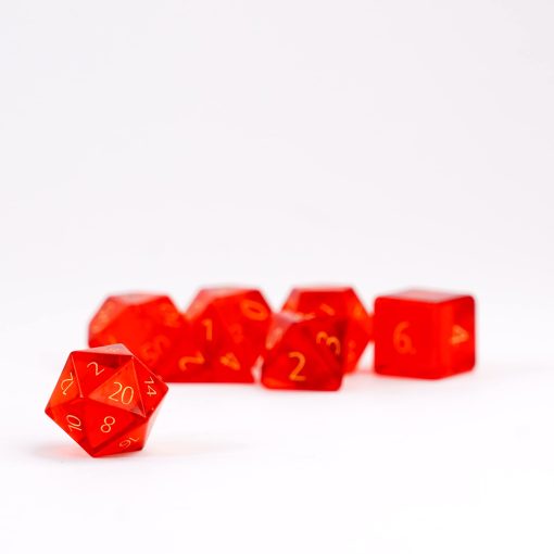 Set de dados de DND de 16mm de FanRoll by Metallic Dice Games de Piedra de Nacimiento: Grabado de Citrino de Noviembre, Dados de Rol para Dungeons and Dragons - Imagen 3
