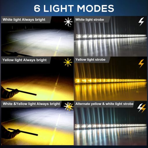 CO LIGHT Barra de luz LED de 38 pulgadas de una sola fila delgada Barra de luz de conduccion combinada para todoterreno, niebla, trabajo en camion, automovil, cabina, bote, ATV, UTV - Imagen 2