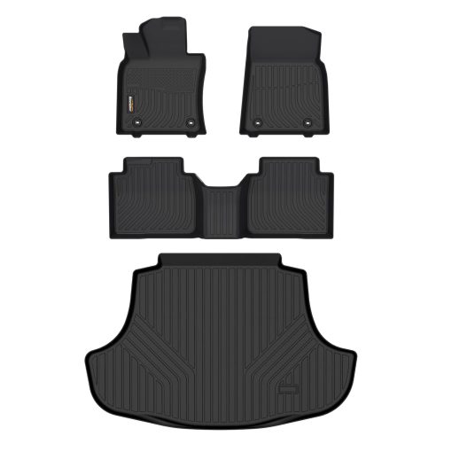 Juego de Tapetes para Piso de Automovil Todo Clima y Forro de Maletero para Lexus ES 2024 2023 2022 2021 2020 2019 ES350 ES300h, Tapetes de Goma TPE para Accesorios de Bolt EUV Mats Trunk-Negro