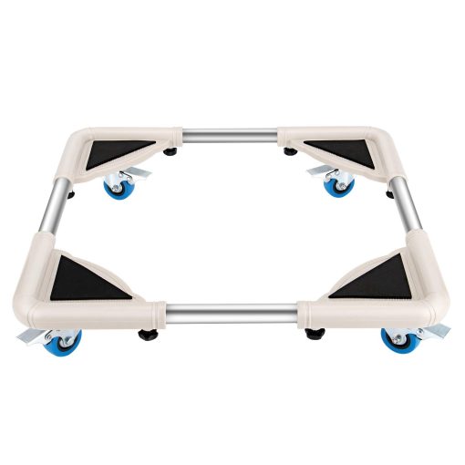 Dolly de Muebles DOZAWA, Soporte Ajustable con 4 Ruedas Giratorias Bloqueables, Base Movil para Lavadora, Secadora, Refrigerador, Gabinete, Negro