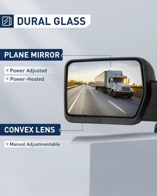Espejos de remolque ECCPP para Ford F-150 2004-2014 con ajuste electrico y calefaccion ADP11643601S - Imagen 3