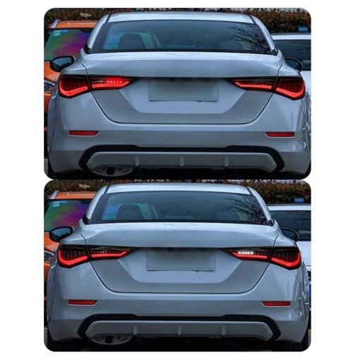 Juego de luces traseras LED Ingenuity Time para Nissan Sylphy/Sentra/Pulsar 2019 2020 2021 Lamparas traseras ahumadas con animacion de encendido (lampara de reversa solo en el lado del pasajero) - Imagen 4