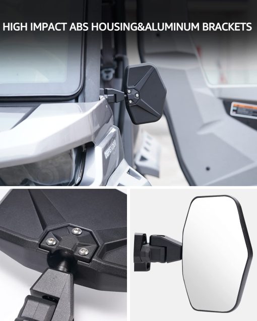 A & UTV PRO Espejos Laterales para Can-Am 2016-2024 Defender Max HD7 HD8 HD9 Pro HD10 DPS, Espejos Retrovisores Ajustables con Funcion de Separacion Trasera, Espejos Retrovisores Convexos para Accesorios de Defende, NO PARA PUERTA COMPLETA - Imagen 5