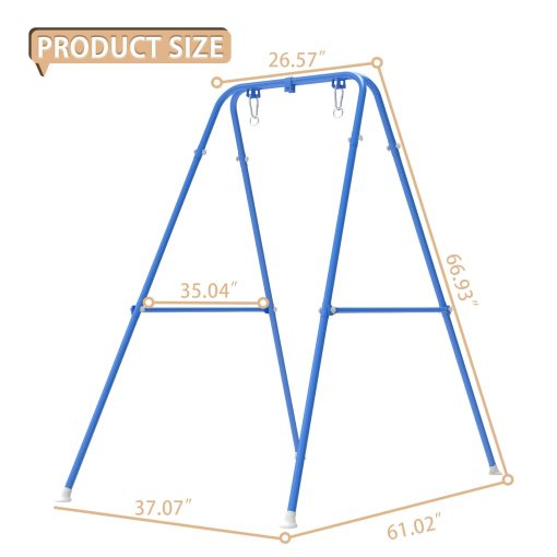 Soporte de Columpio para Niños, Estructura de Columpio para Bebes, Soporte de Columpio para Niños Pequeños, Juegos de Columpios de Metal Tipo A para Patio Trasero, Juego de Columpios Pesado para Exteriores e Interiores, Apto para la Mayoria de los Columpios para Niños (Azul) - Imagen 6