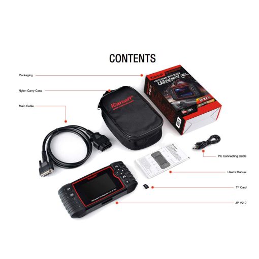 Herramienta de diagnostico iCarsoft JP V2.0 para vehiculos japoneses Toyota/Lexus/Scion/Isuzu/Nissan/Infiniti/Mitsubishi/Honda(Acura)/Mazda/Subaru +Reset de aceite +EPB+BMS+DPF+SAS+ETC+BLD+INJ - Imagen 3