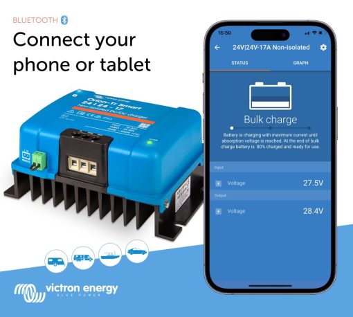 Cargador DC-DC No Aislado Victron Energy Orion-Tr Smart 24/24-Volt 17 amp 400-Watt (Bluetooth) - Imagen 2