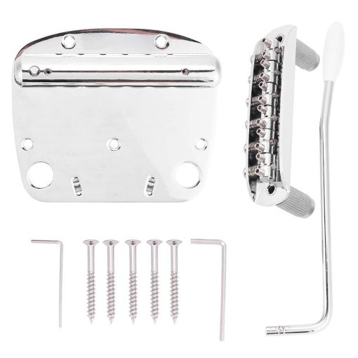 Puente de tremolo para guitarra, 1 set de puente de vibrato con pequenos tornillos y llave para piezas de guitarra electrica
