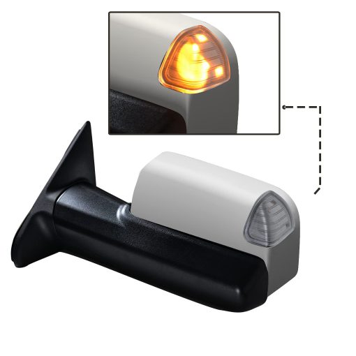Espejo de remolque nuevo cromado con sensor de temperatura para Dodge Ram 2009-2010 1500, 2010-2015 2500 3500 Espejos de remolque con punto ciego con indicador de giro, luces de charco - Imagen 5