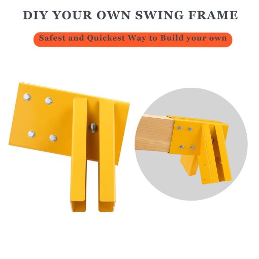 ONECHOI Soporte para Columpios 10" - Kit de Herrajes para Columpio con Construccion de Perno a Traves de Placas de Soporte de Columpio de Madera DIY de Acero de 3 mm de Grosor - Proteccion Maxima de la Seguridad de los Ninos (Paquete de 2) - Imagen 5