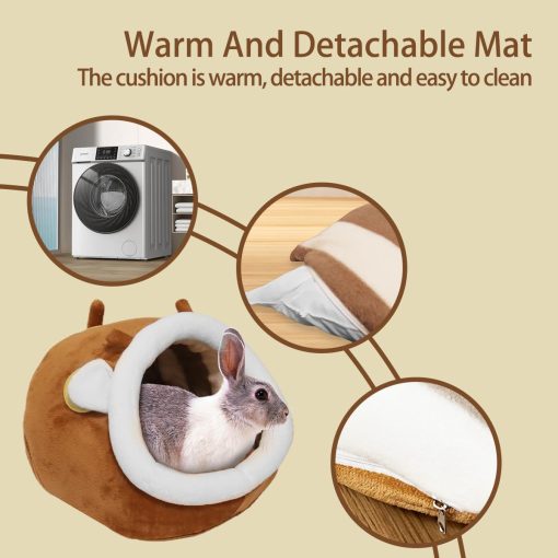 Cama Casa Escondite para Cuy Rata Dragon Barba Huron para Dormir y Esconderse, Accesorios de Jaula para Cuy Decoracion del Habitat (X-Large, 1. Venado Sika) - Imagen 6