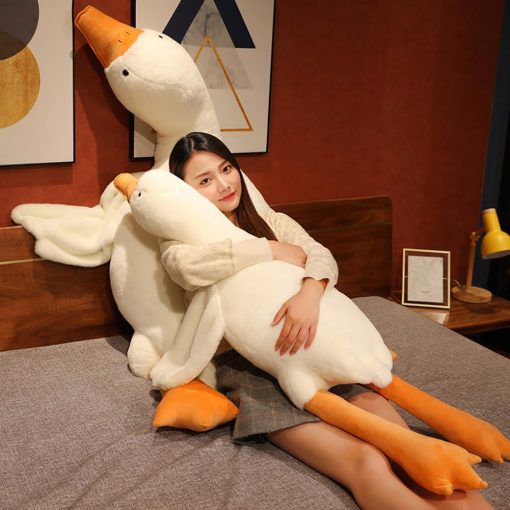 Peluche de ganso blanco gigante - 75 pulgadas Suave Peluche de Cisne Animal de Peluche Almohada, Enorme Peluche de Ganso Abrazador Regalos para Todas las Edades (75 pulgadas) - Imagen 3