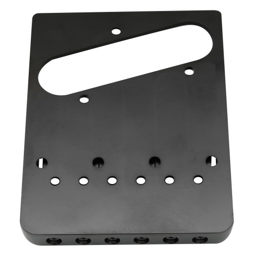 Puente de Telecaster de laton ultra pesado de 54 mm (2-1/8 pulgadas) completamente solido para Guitarra Electrica Estilo Tele, Negro - Imagen 3